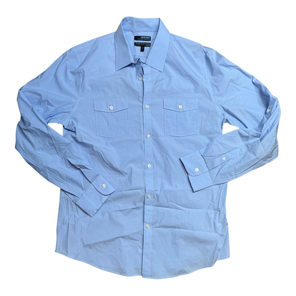Murano‎ ultimate modern comfort Light Blue Button-Up Shirt Slim Fit Size L